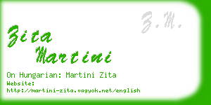 zita martini business card